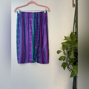 Vintage Jantzen Swim Skirt Cover Up Aztec Purple Teal Retro Beach Summer Indie S